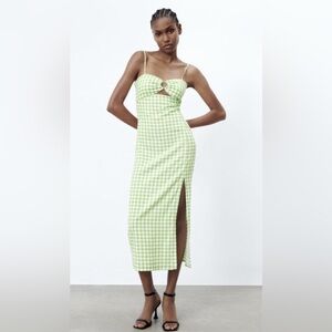 Green checkered dress